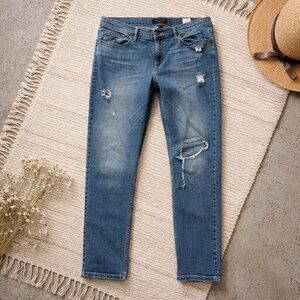 BANANA REPUBLIC GIRLFRIEND JEANS 30/10 Destroyed Blue Womens